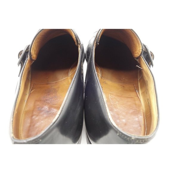 Alan McAffee Black Leather Slip On Buckle Dress Loafers Shoes Men's 12.5 D - Picture 9 of 11